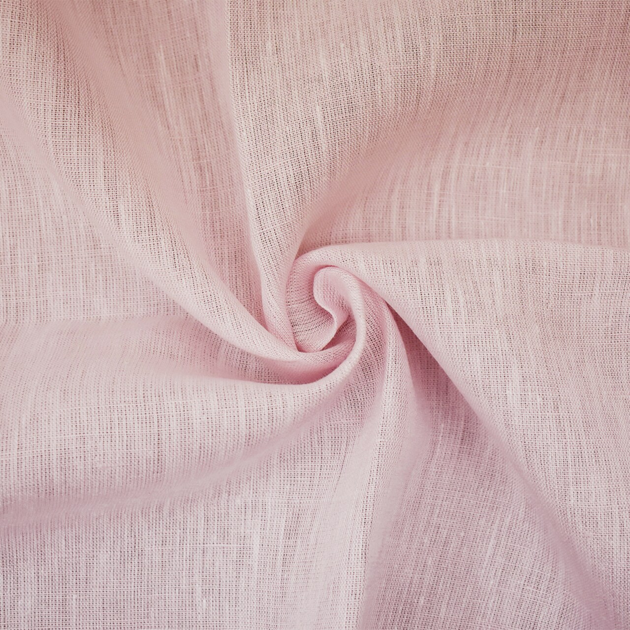 Pastel Pink-White Spence Bryson Texture Slub Irish Linen Chambray Fabric By the Yard
